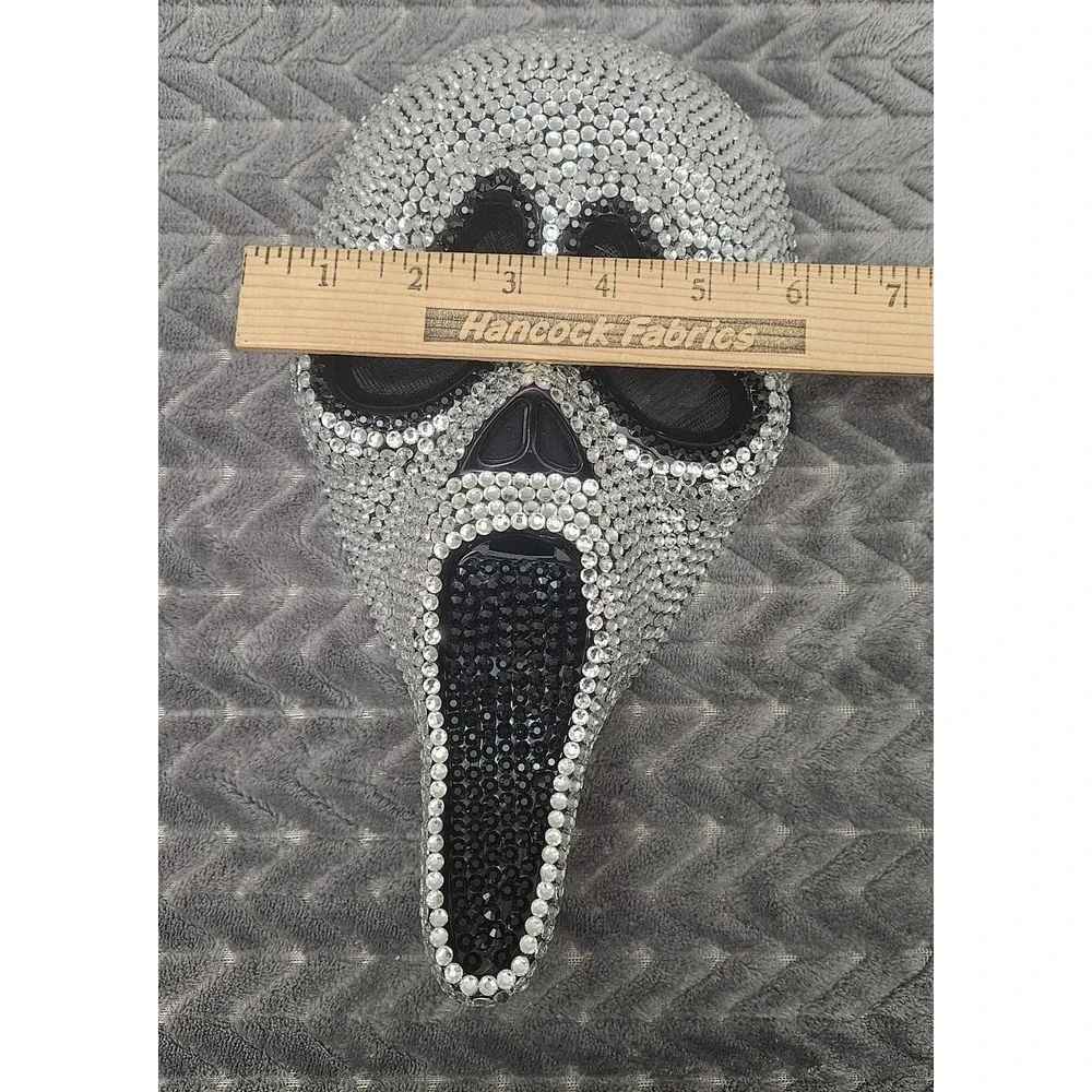 Scream Ghostface Bling Silver Rhinestone Adult Mask Halloween‎ Bedazzled